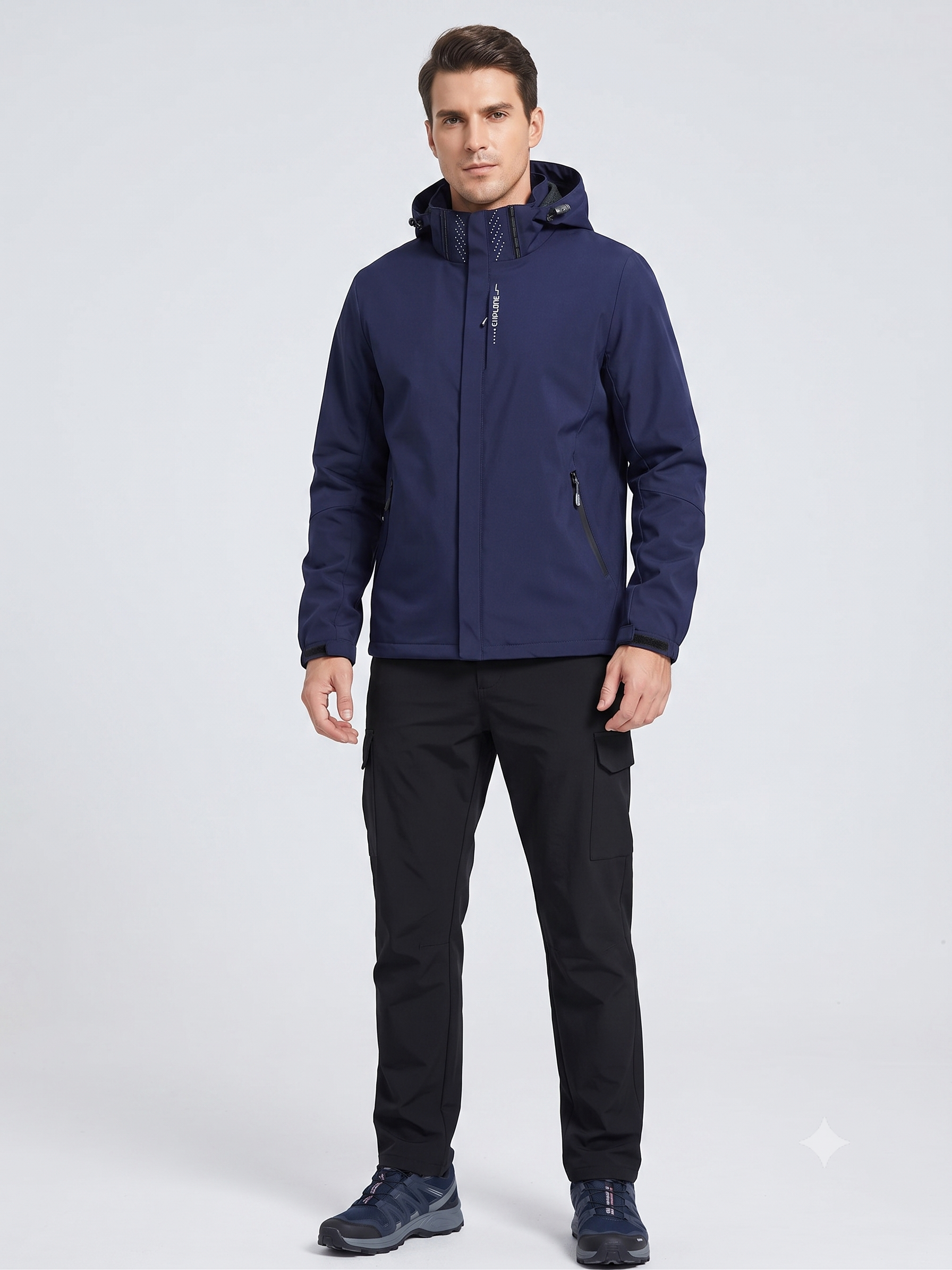 Men's Lightweight Waterproof Rain Jacket – Hooded Windproof Outdoor Hiking Jacket