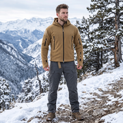 Men’s Winter Fleece Hoodie Jacket – Warm Full Zip Multi-Pocket Outdoor Coat