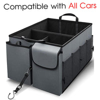 Thumbnail for Car Trunk Organizer - Collapsible, Custom fit for All Cars, Multi-Compartment Automotive SUV Car Organizer for Storage w/ Adjustable Straps - Car Accessories for Women and Men JG12993