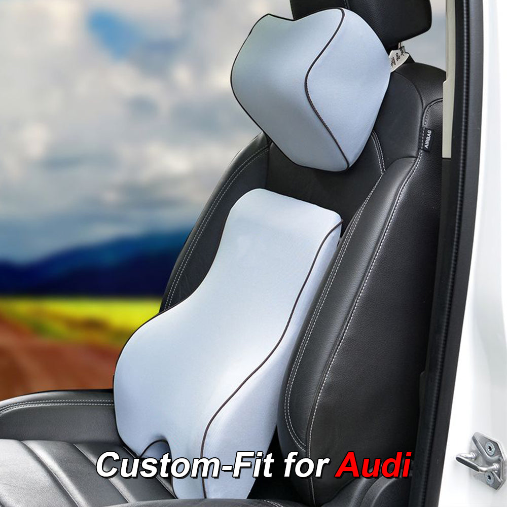 Lumbar Support Cushion for Car and Headrest Neck Pillow Kit, Custom-Fit For Car, Ergonomically Design for Car Seat, Car Accessories WARA254