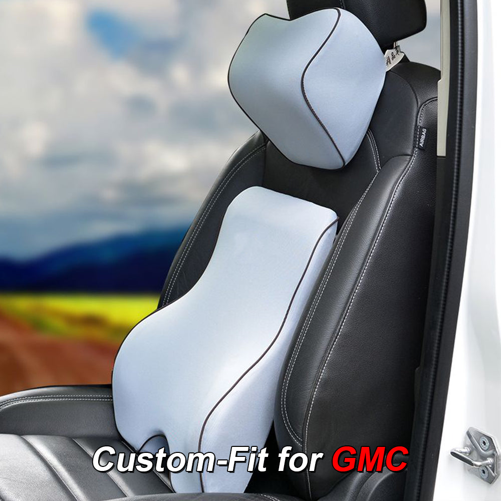 Lumbar Support Cushion for Car and Headrest Neck Pillow Kit, Custom-Fit For Car, Ergonomically Design for Car Seat, Car Accessories WAWQ254