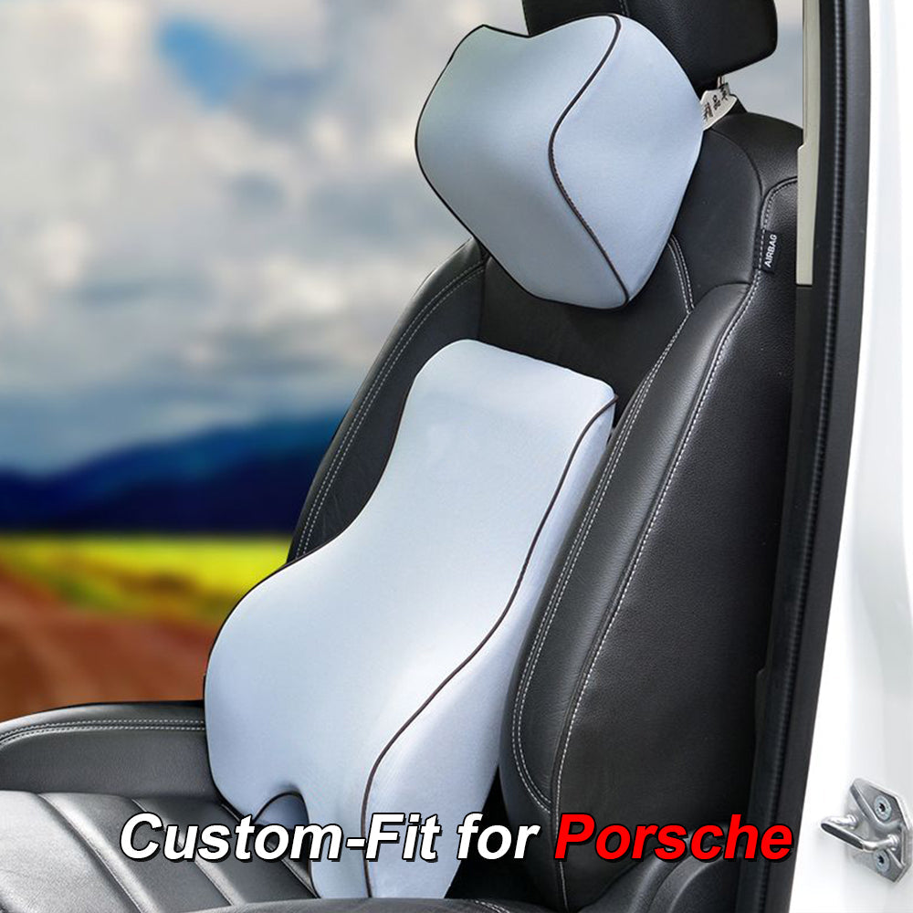 Lumbar Support Cushion for Car and Headrest Neck Pillow Kit, Custom-Fit For Car, Ergonomically Design for Car Seat, Car Accessories WARL254