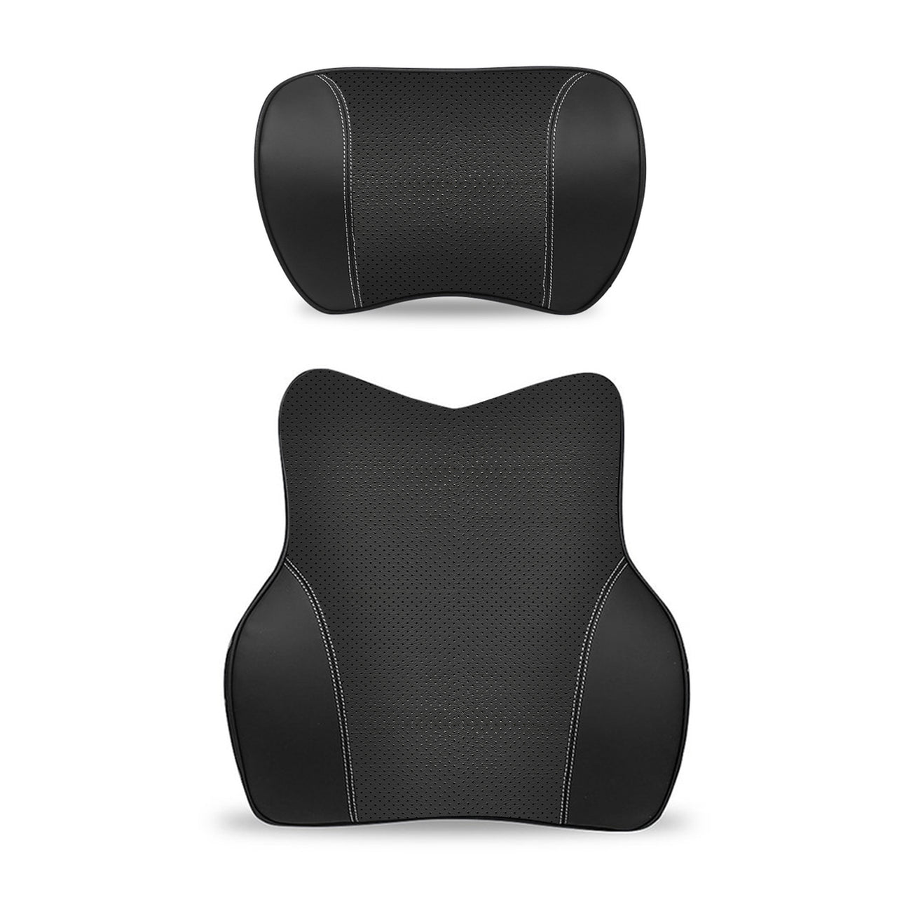 Car Headrest Neck Pillow and Lumbar Support Back Cushion Kit, Custom Fit For Your Cars, Memory Foam Erognomic, Car Accessories LI13992