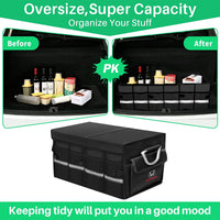 Thumbnail for Big Trunk Organizer, Cargo Organizer SUV Trunk Storage Waterproof Collapsible Durable Multi Compartments HA12994