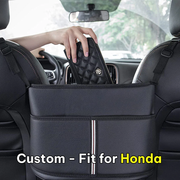 Car Purse Holder for Car Handbag Holder Between Seats Premium PU Leather, Custom Fit For Car, Hanging Car Purse Storage Pocket Back Seat Pet Barrier WAHA223