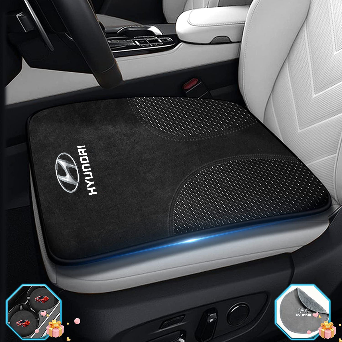 Car Seat Cushion, Custom Logo For Your Cars, Double Sided Seat Cushion, Breathable Suede + Ice Silk Car Seat Cushion, Comfort Seat Covers Cushion HY19979
