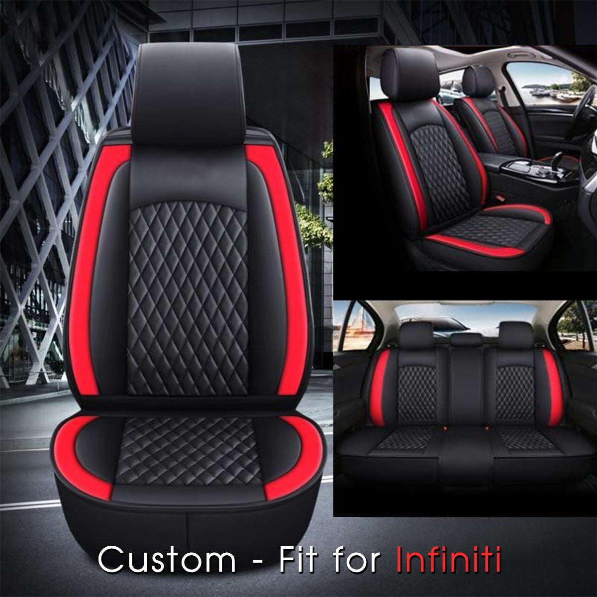 2 Car Seat Covers Full Set, Custom-Fit For Car, Waterproof Leather Front Rear Seat Automotive Protection Cushions, Car Accessories WAIN211