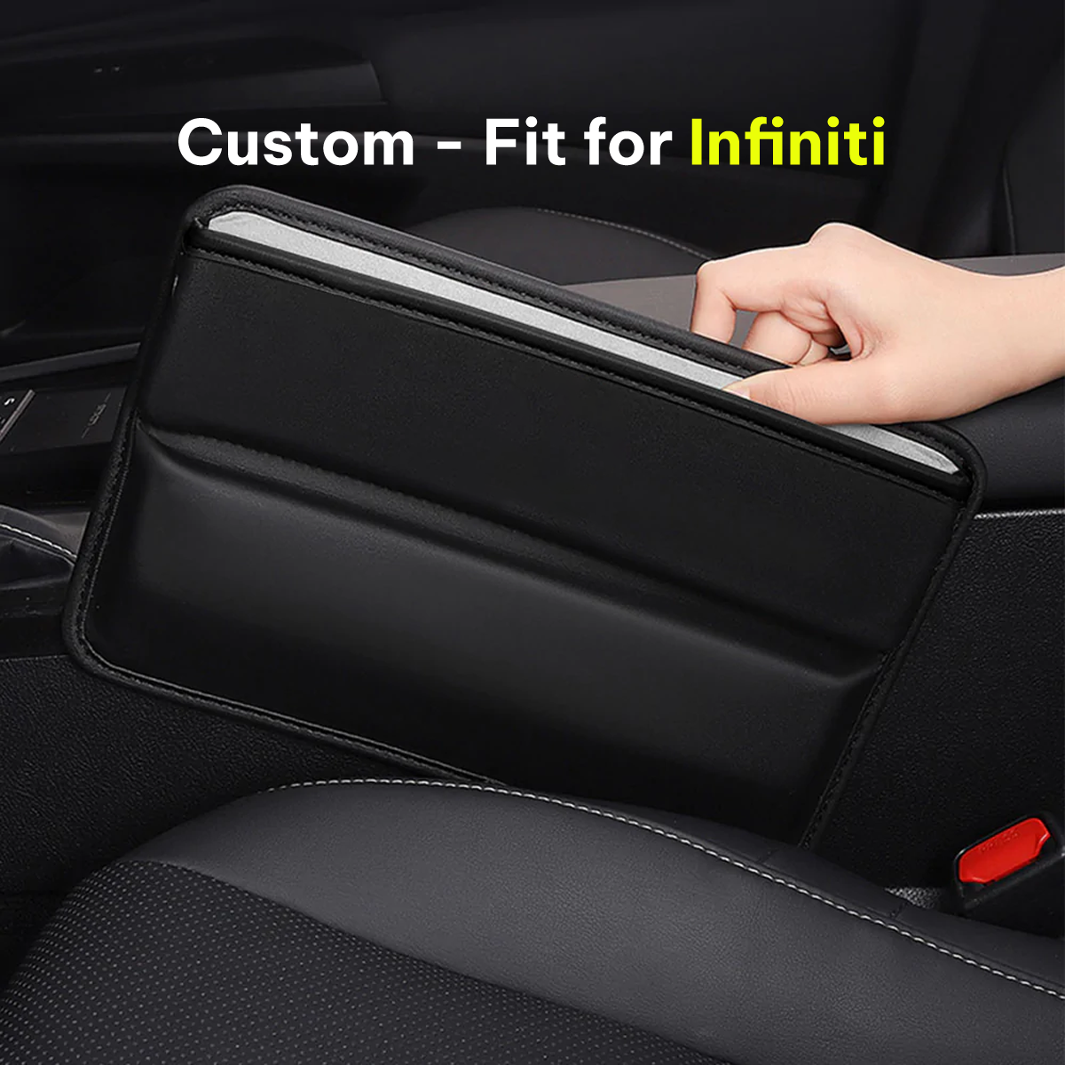 Car Seat Gap Filler Organizer, Custom-Fit For Car, Multifunctional PU Leather Console Side Pocket Organizer for Cellphones, Cards, Wallets, Keys WAIN226