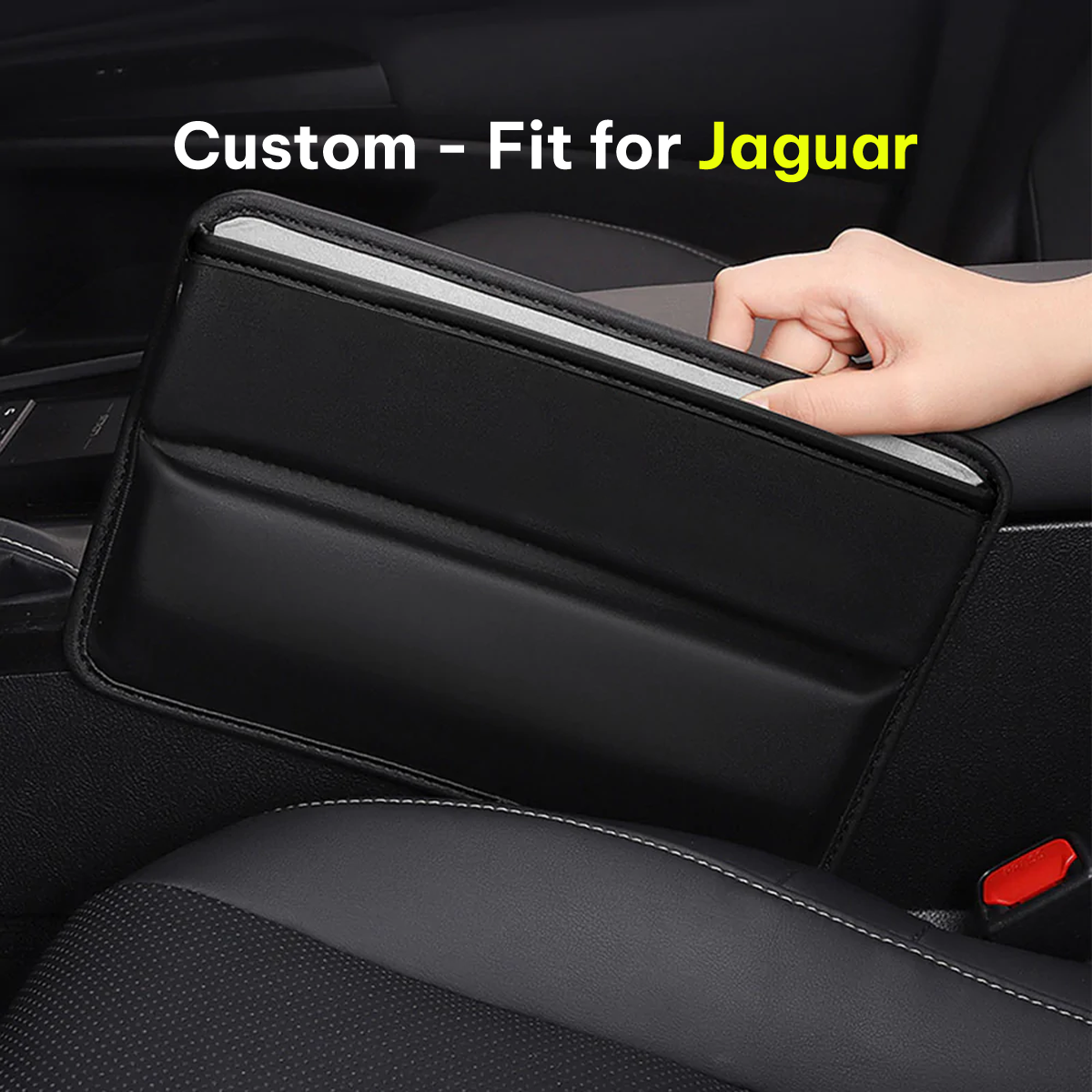Car Seat Gap Filler Organizer, Custom-Fit For Car, Multifunctional PU Leather Console Side Pocket Organizer for Cellphones, Cards, Wallets, Keys WAJG226