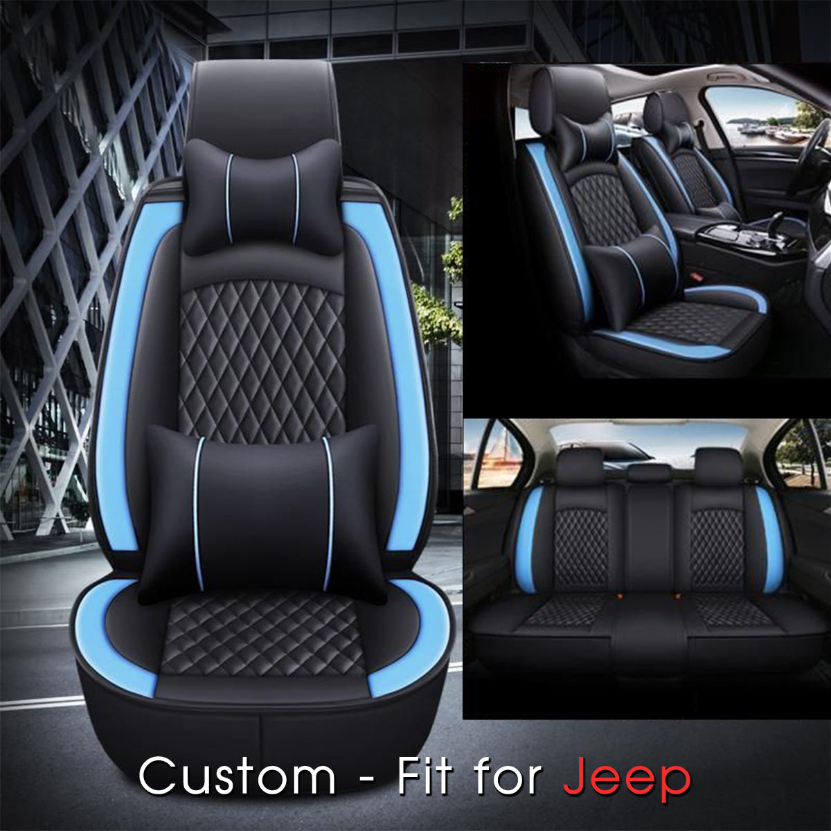 2 Car Seat Covers Full Set, Custom-Fit For Car, Waterproof Leather Front Rear Seat Automotive Protection Cushions, Car Accessories WAJE211