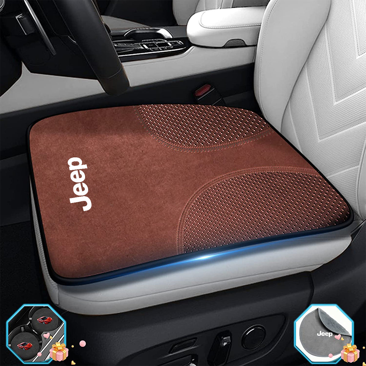 Car Seat Cushion, Custom Fit For Your Cars, Double Sided Seat Cushion, Breathable Suede + Ice Silk Car Seat Cushion, Comfort Seat Covers Cushion JE19979