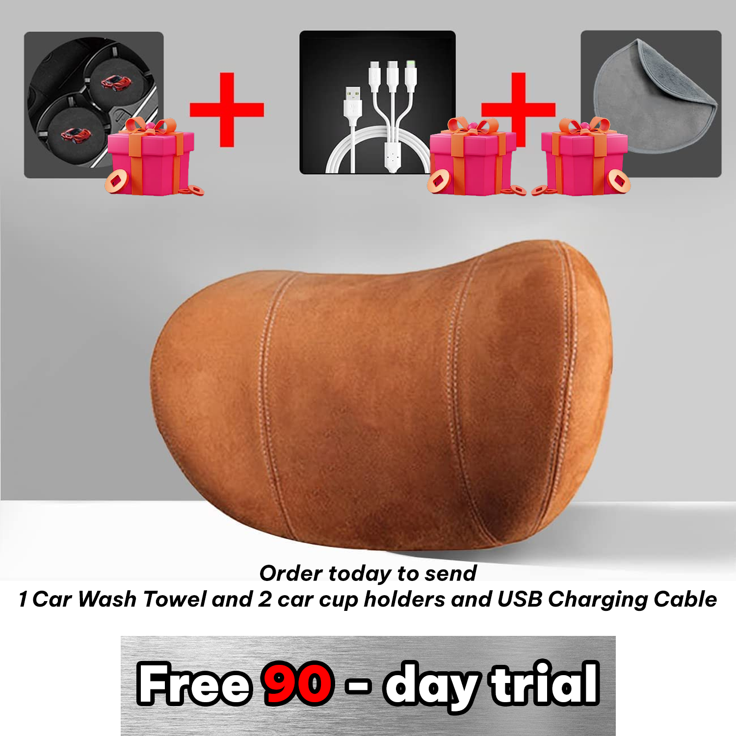 Car Headrest (2 PCS), Custom-Fit For Car, Update Version Premium Memory Foam Car Neck Pillow WAJE227