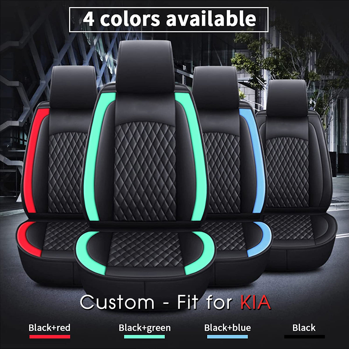 2 Car Seat Covers Full Set, Custom-Fit For Car, Waterproof Leather Front Rear Seat Automotive Protection Cushions, Car Accessories WAUE211