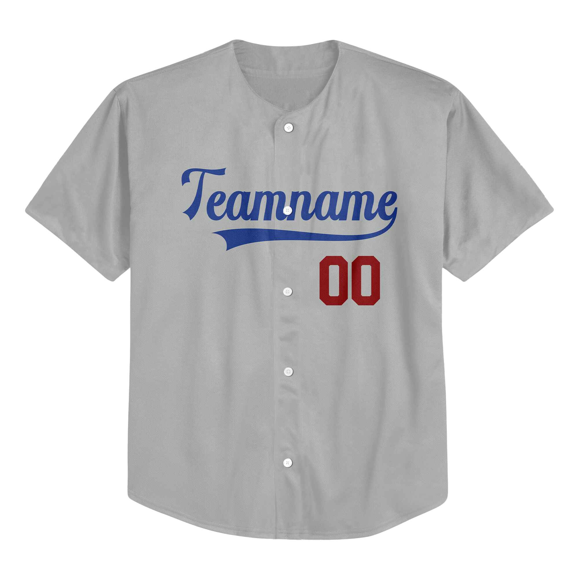 Custom Gray Red-Royal Baseball Jersey