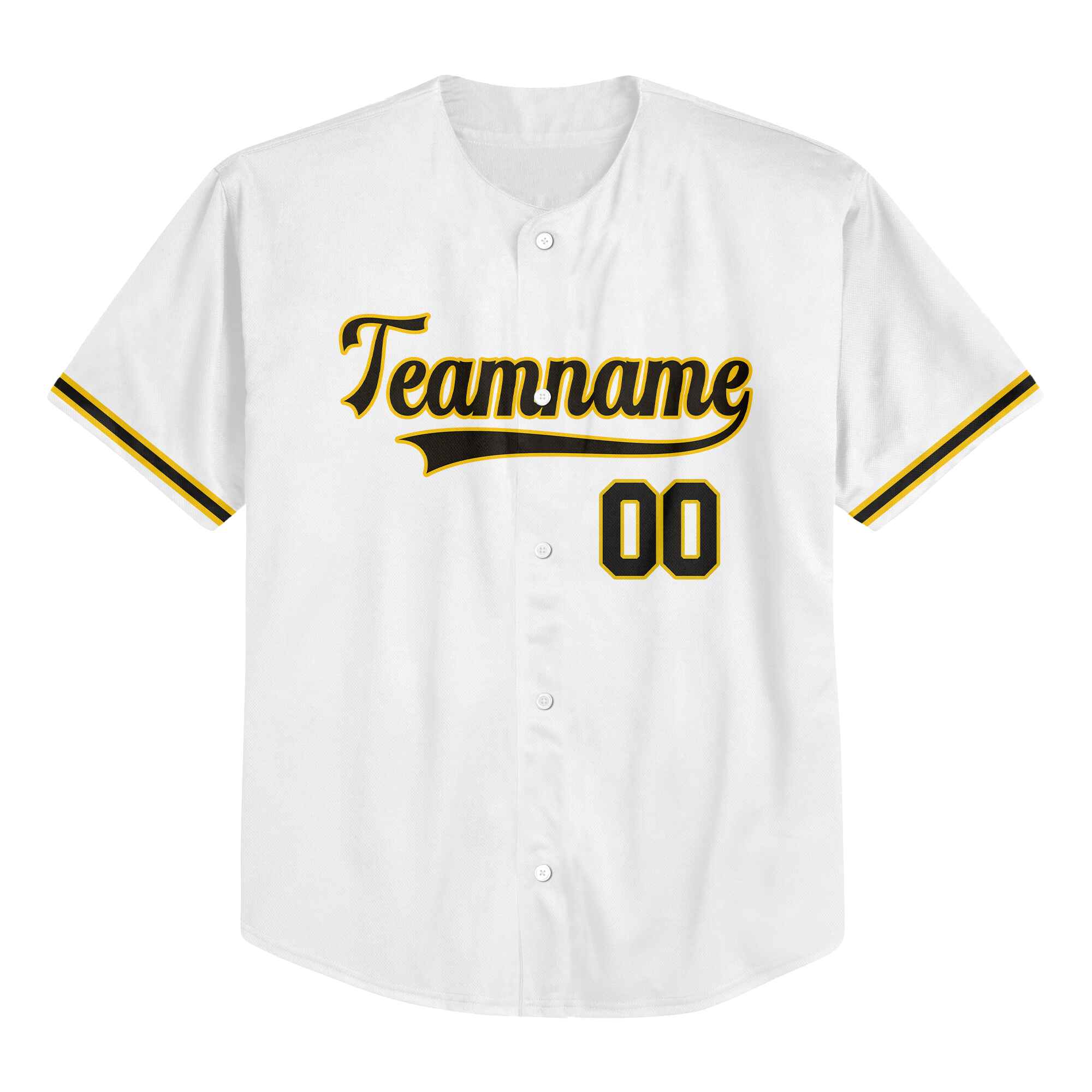 Custom White Black-Old Gold Authentic Baseball Jersey