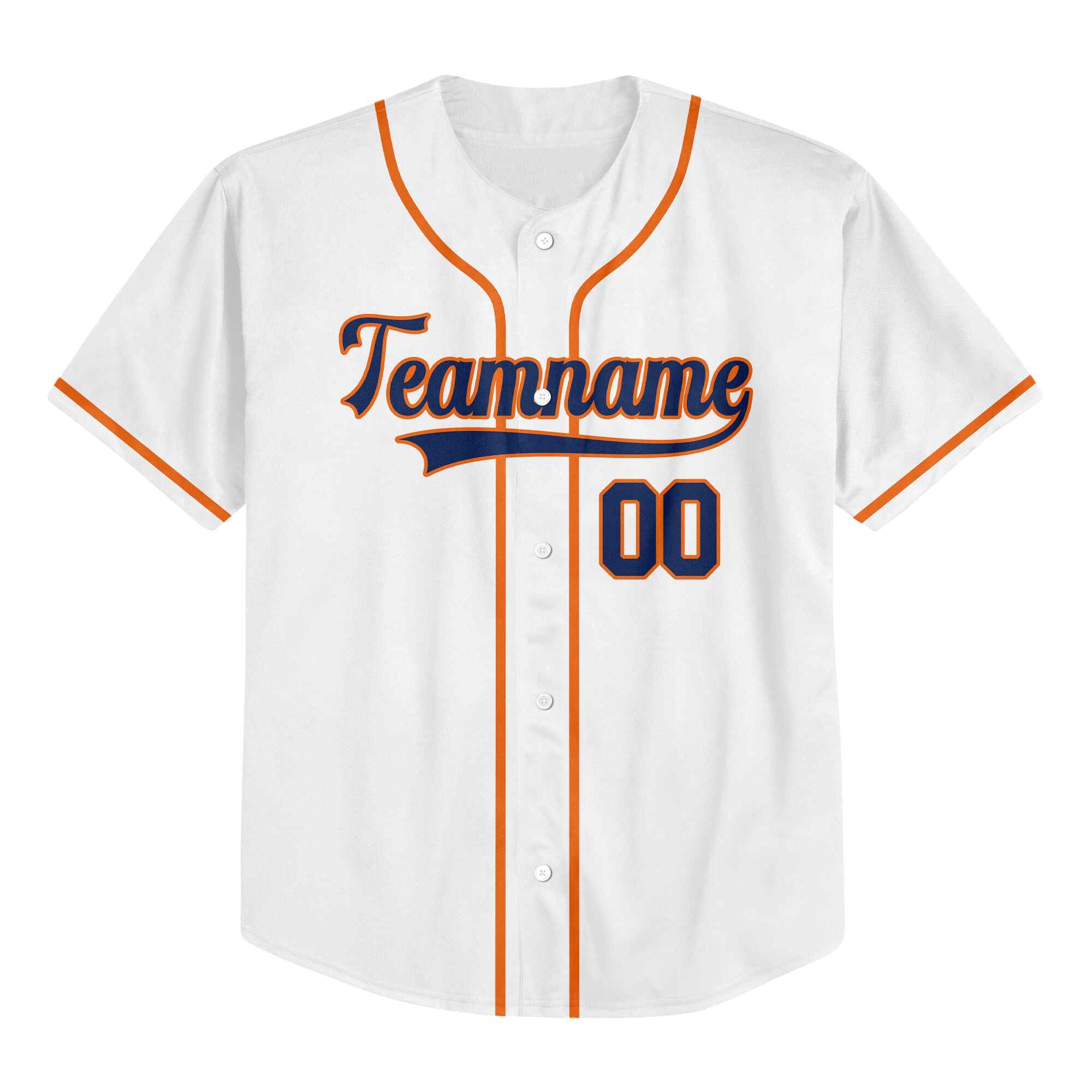 Custom White Navy - Orange Authentic Baseball Jersey