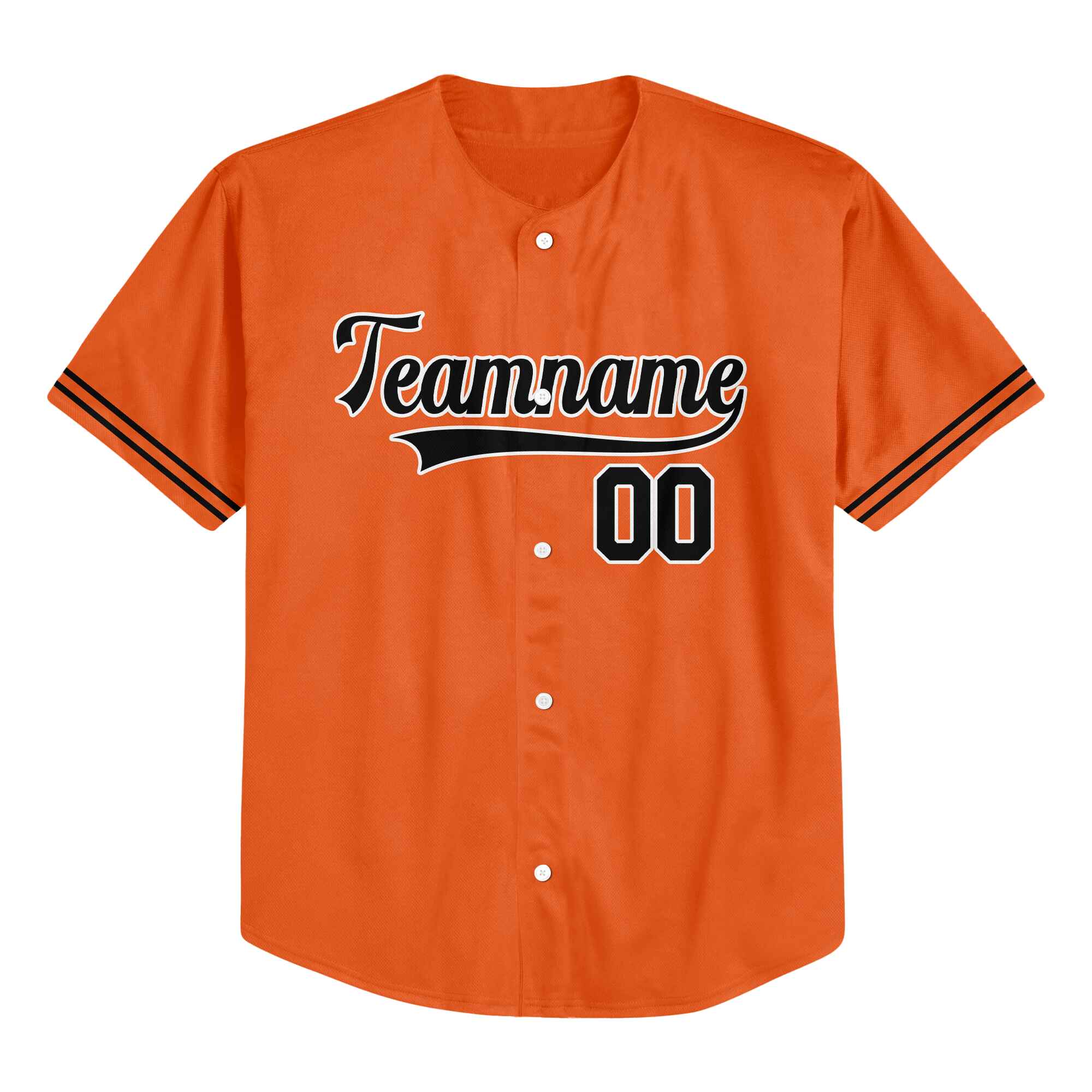 Custom Orange Black-White Authentic Baseball Jersey 01