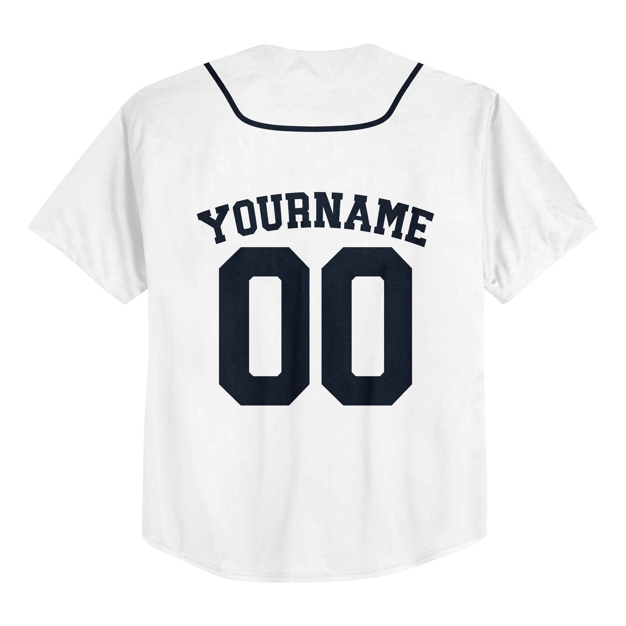 Custom White Navy Baseball Jersey