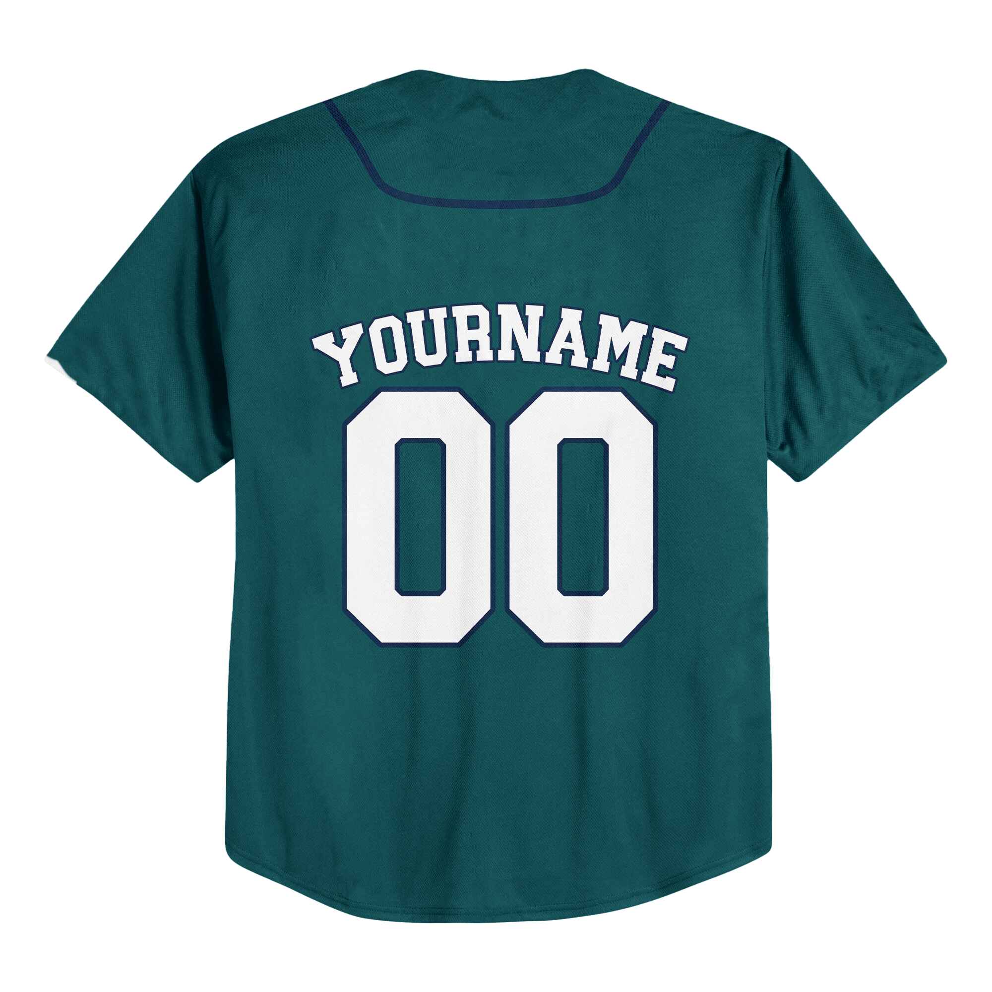 Custom Midnight Green White-Navy Authentic Baseball Jersey