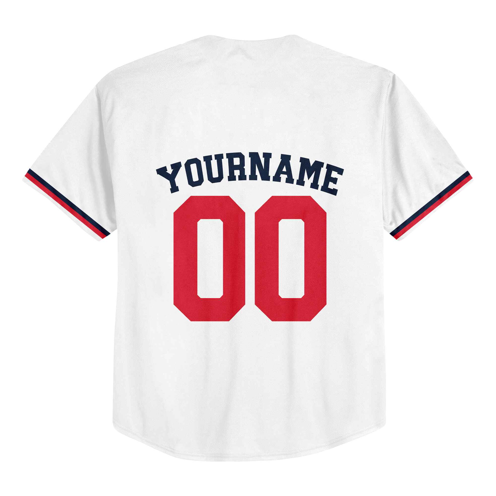 Custom White Navy-Red Authentic Baseball Jersey