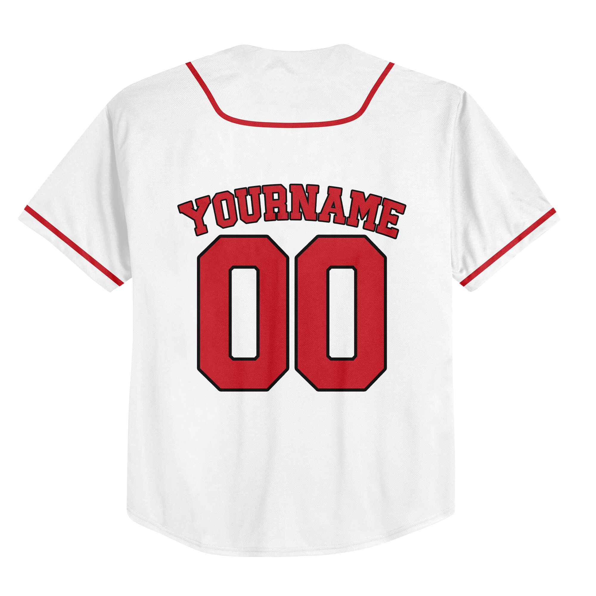 Custom White Red-Black Baseball Jersey