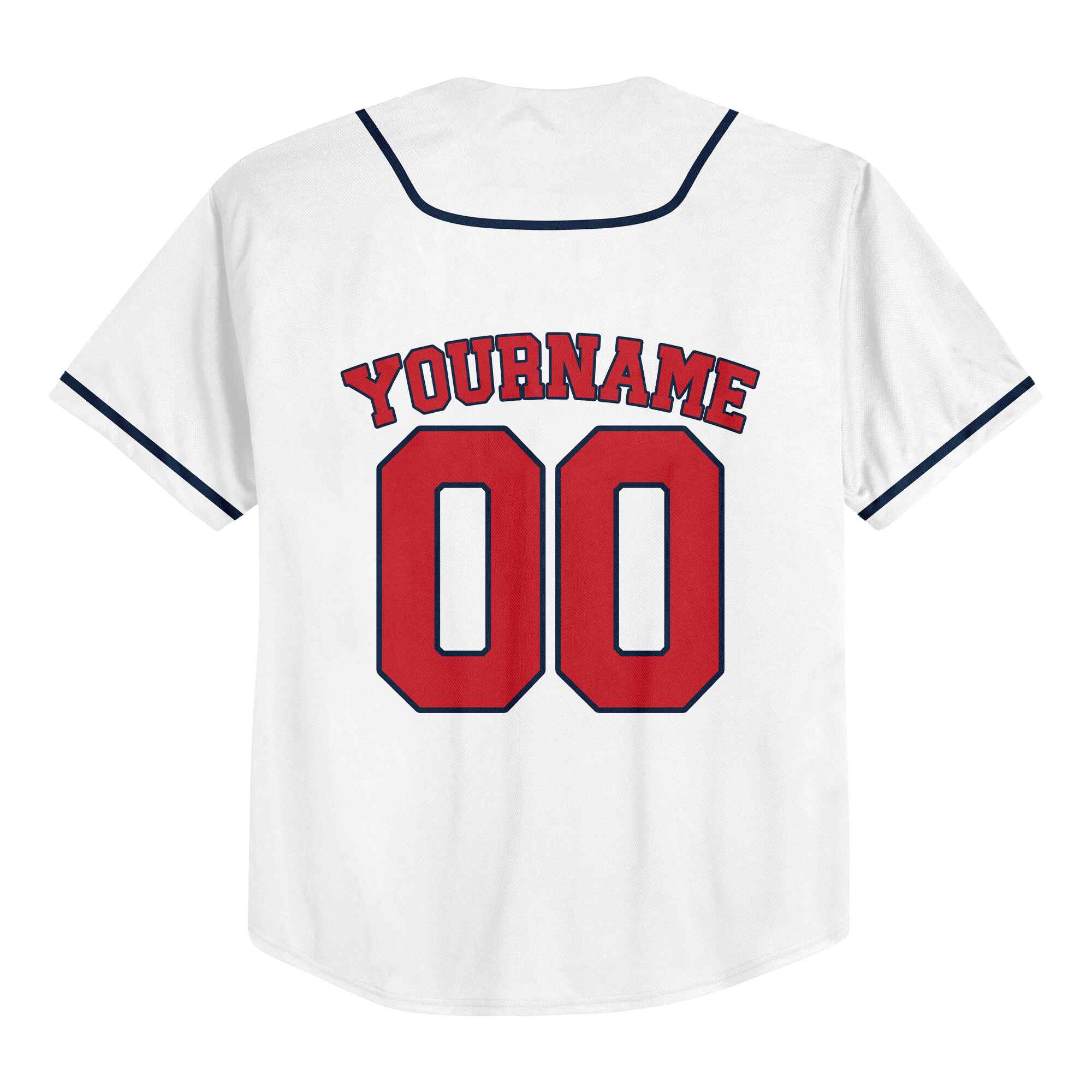 Custom White Red-Navy Authentic Baseball Jersey