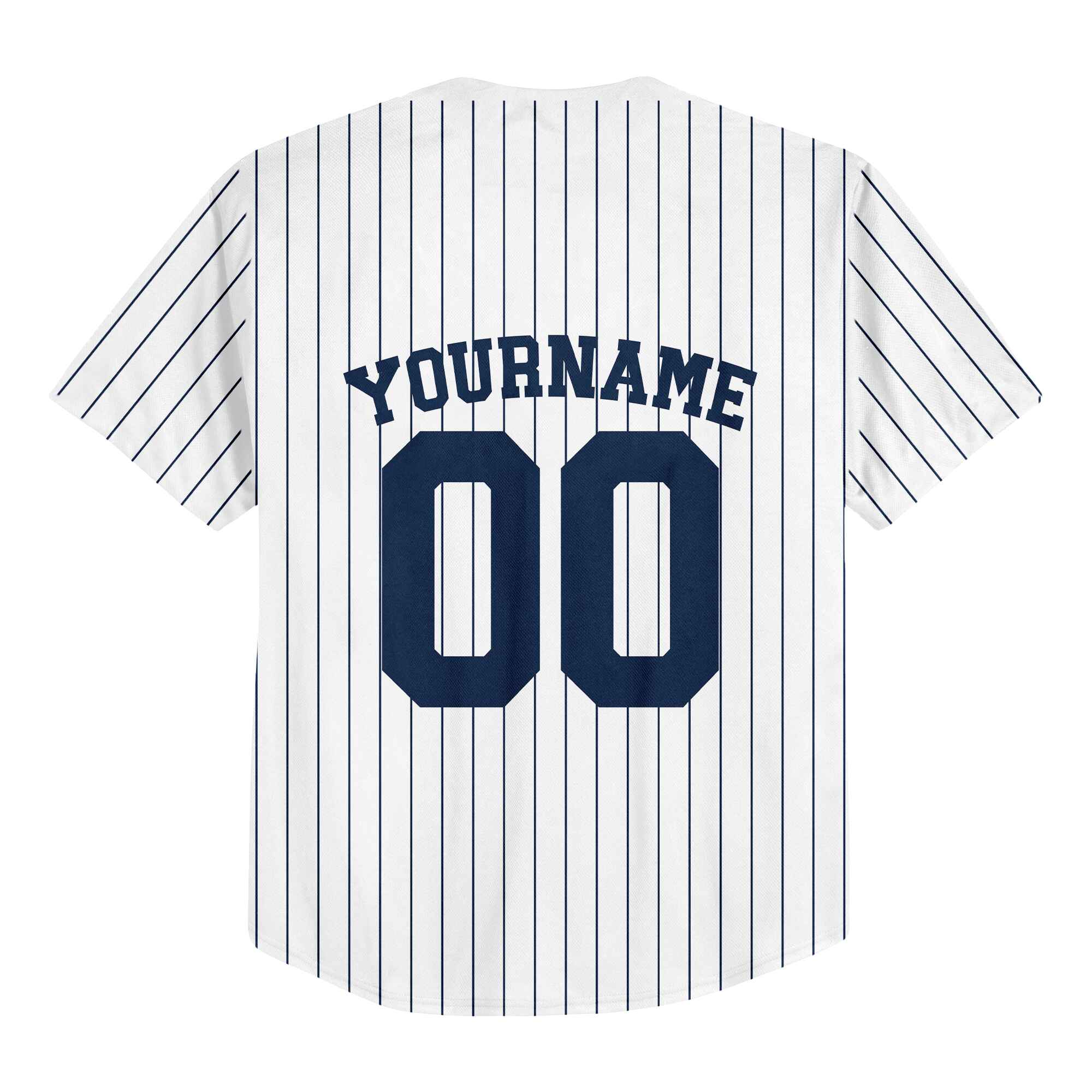 Custom White Navy Pinstripe Navy Authentic Baseball Jersey