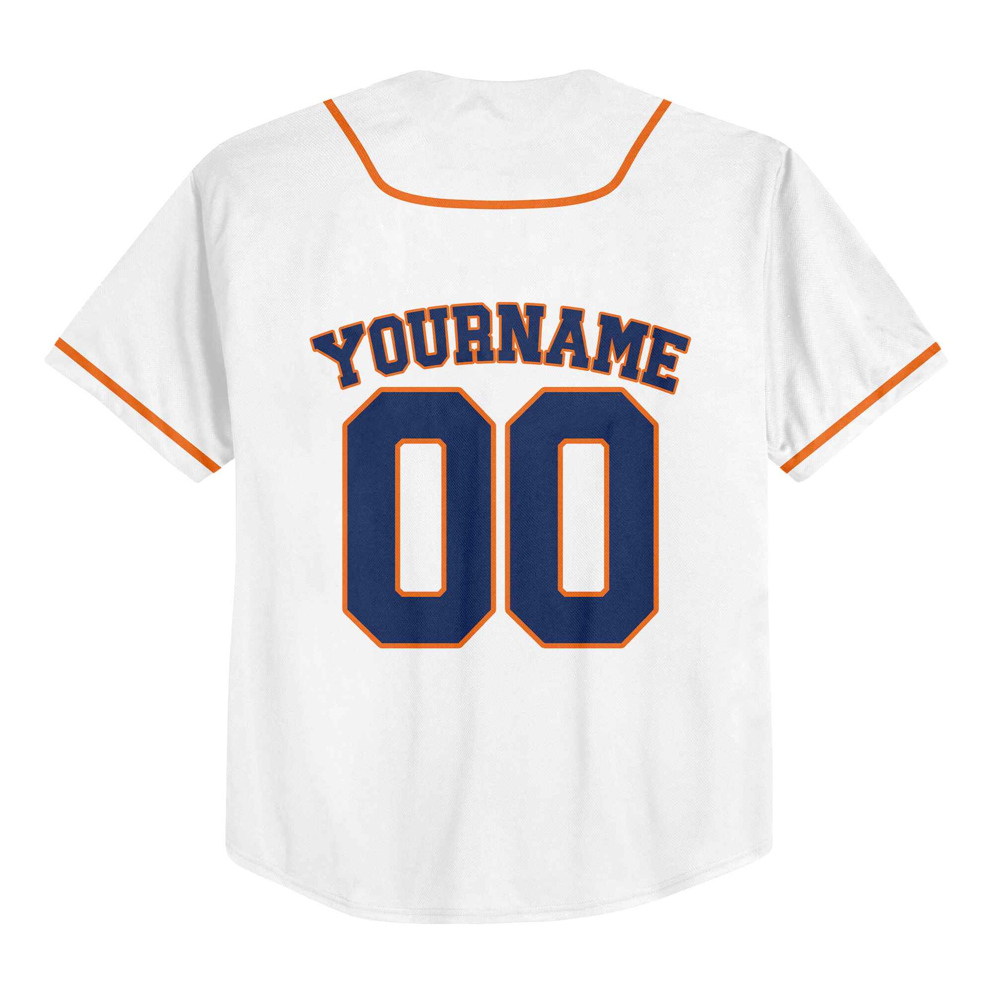 Custom White Navy - Orange Authentic Baseball Jersey