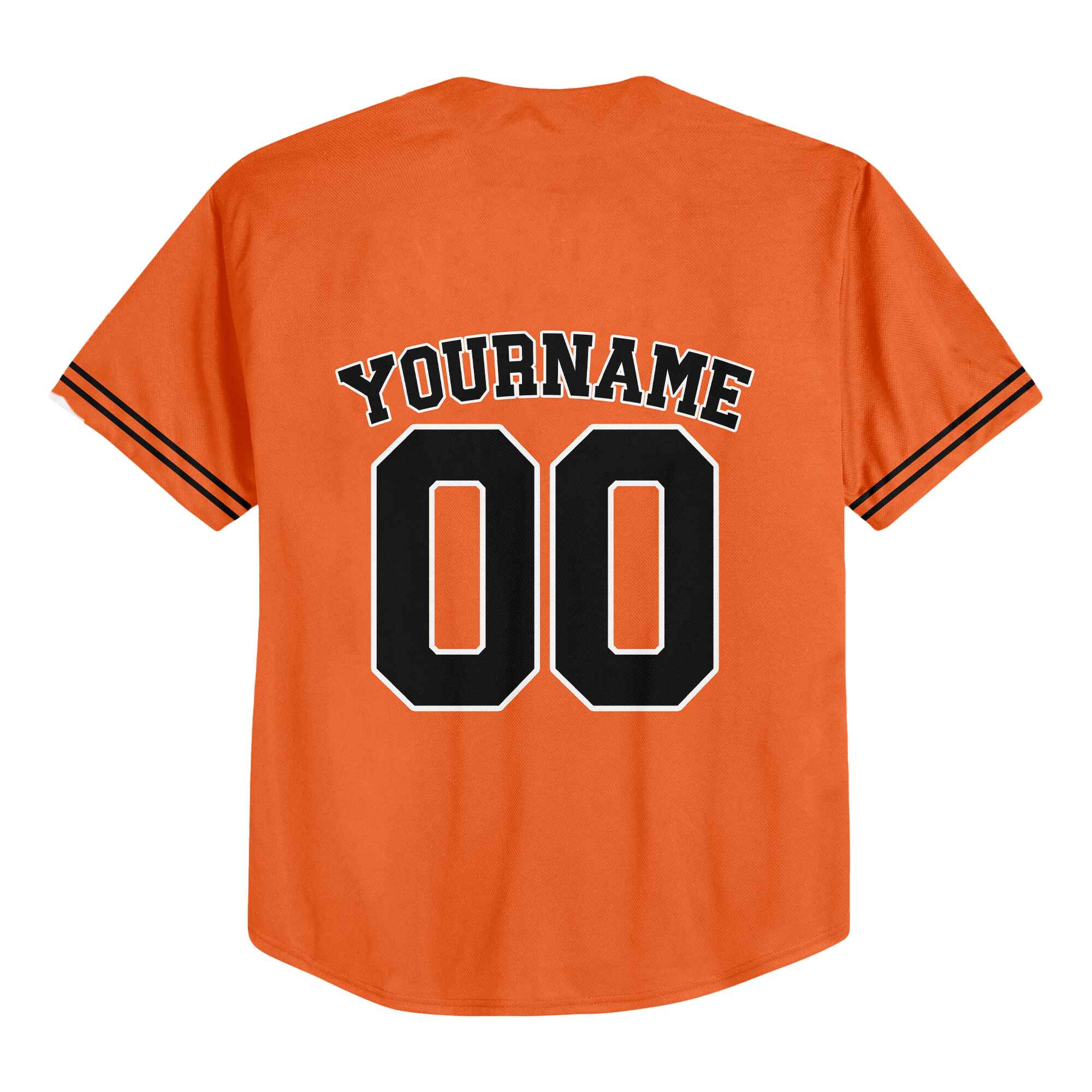 Custom Orange Black-White Authentic Baseball Jersey 01