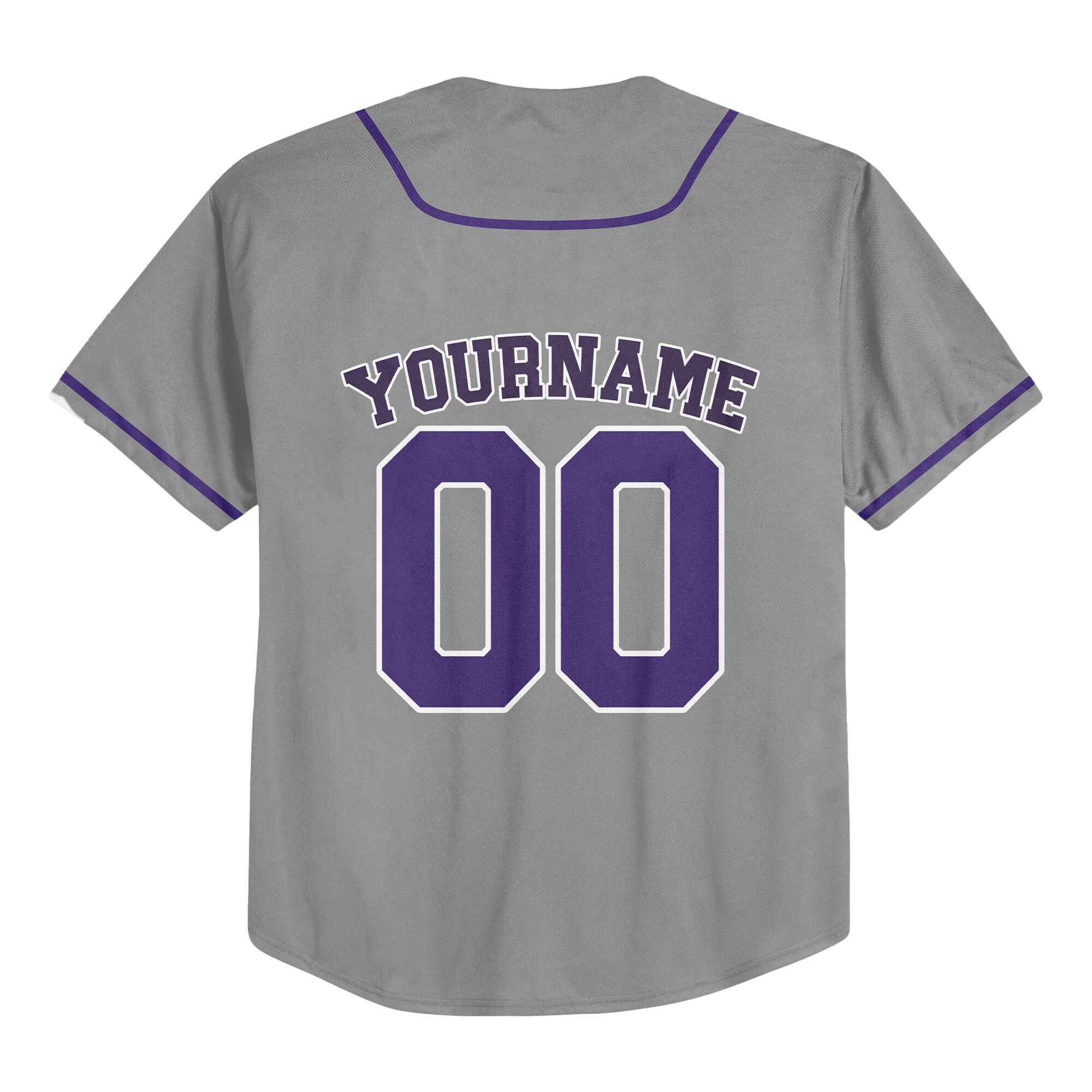 Custom Gray Purple-White Authentic Baseball Jersey