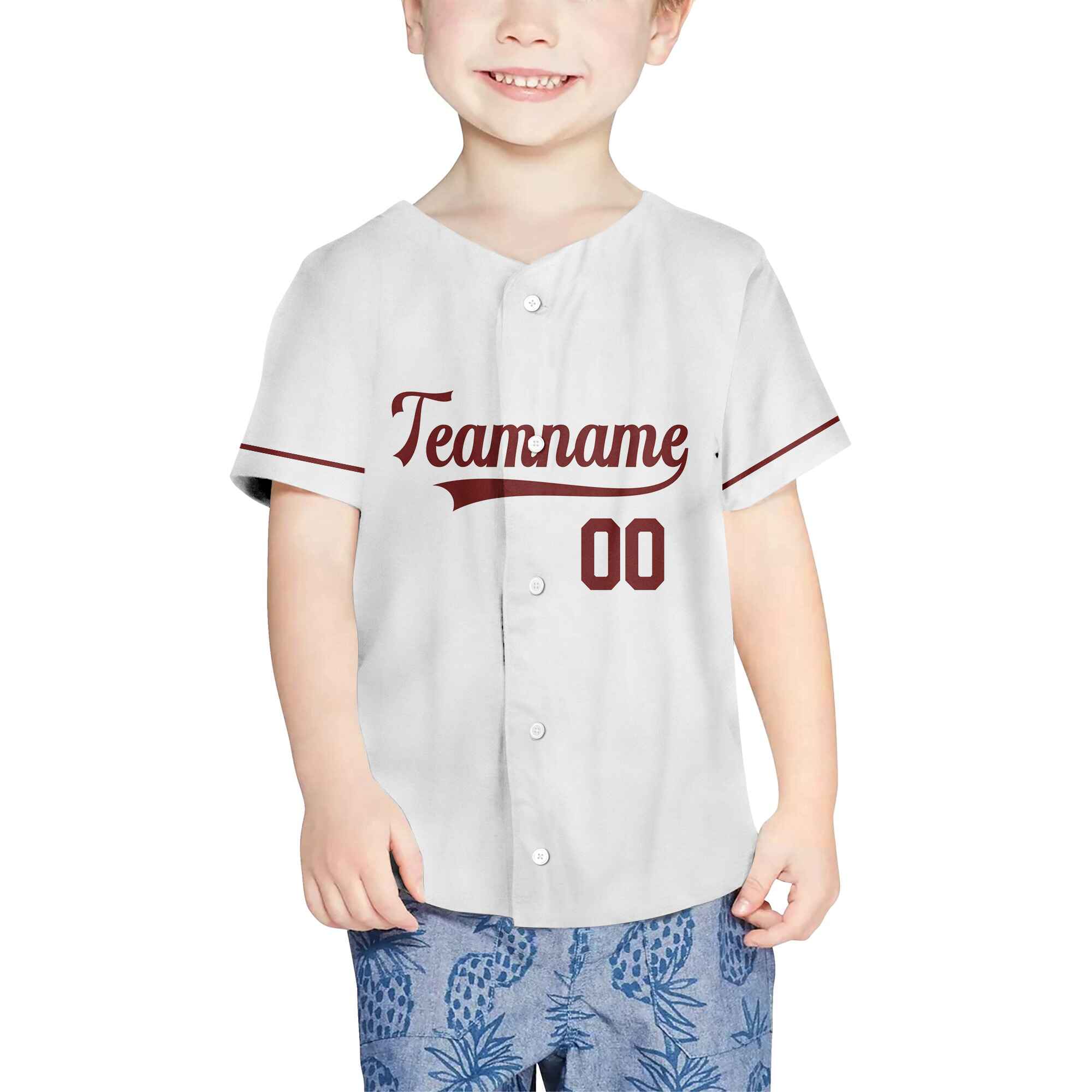 Custom White Crimson Authentic Baseball Jersey