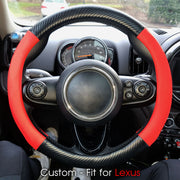 Car Steering Wheel Cover, Custom-Fit For Cars, Leather Nonslip 3D Carbon Fiber Texture Sport Style Wheel Cover for Women, Interior Modification for All Car Accessories WAFJ225