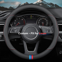 Thumbnail for Car Steering Wheel Cover 2024 Update Version, Custom-Fit for Car, Premium Leather Car Steering Wheel Cover with Logo, Car Accessories WAFJ222