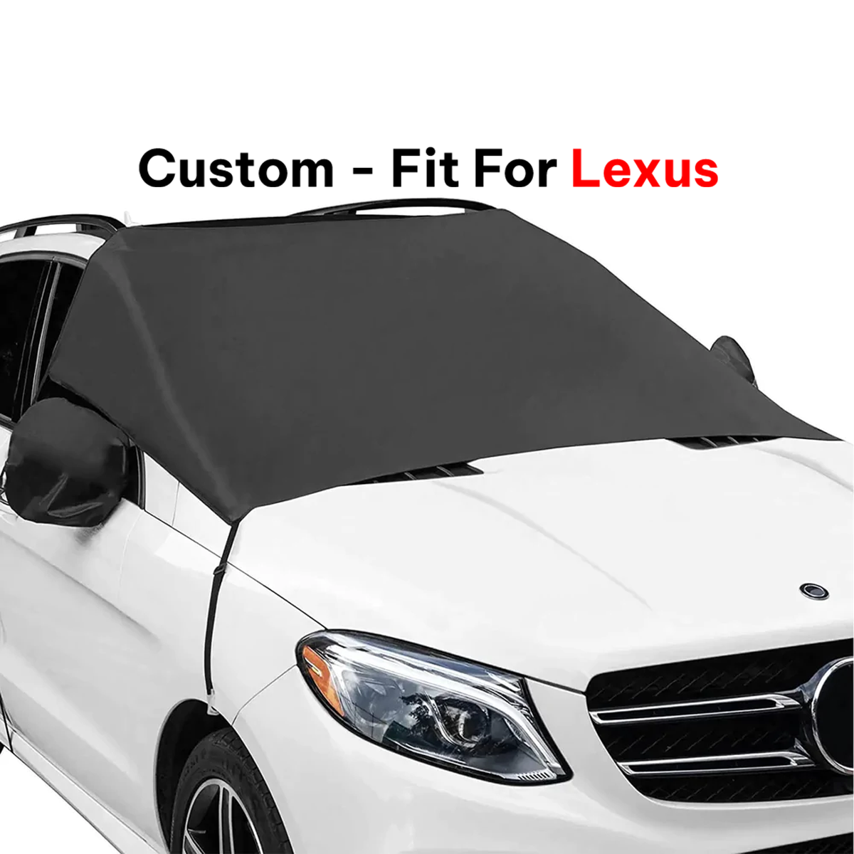 Car Windshield Snow Cover, Custom-Fit For Car, Large Windshield Cover for Ice and Snow Frost with Removable Mirror Cover Protector, Wiper Front Window Protects Windproof UV Sunshade Cover WAFJ235