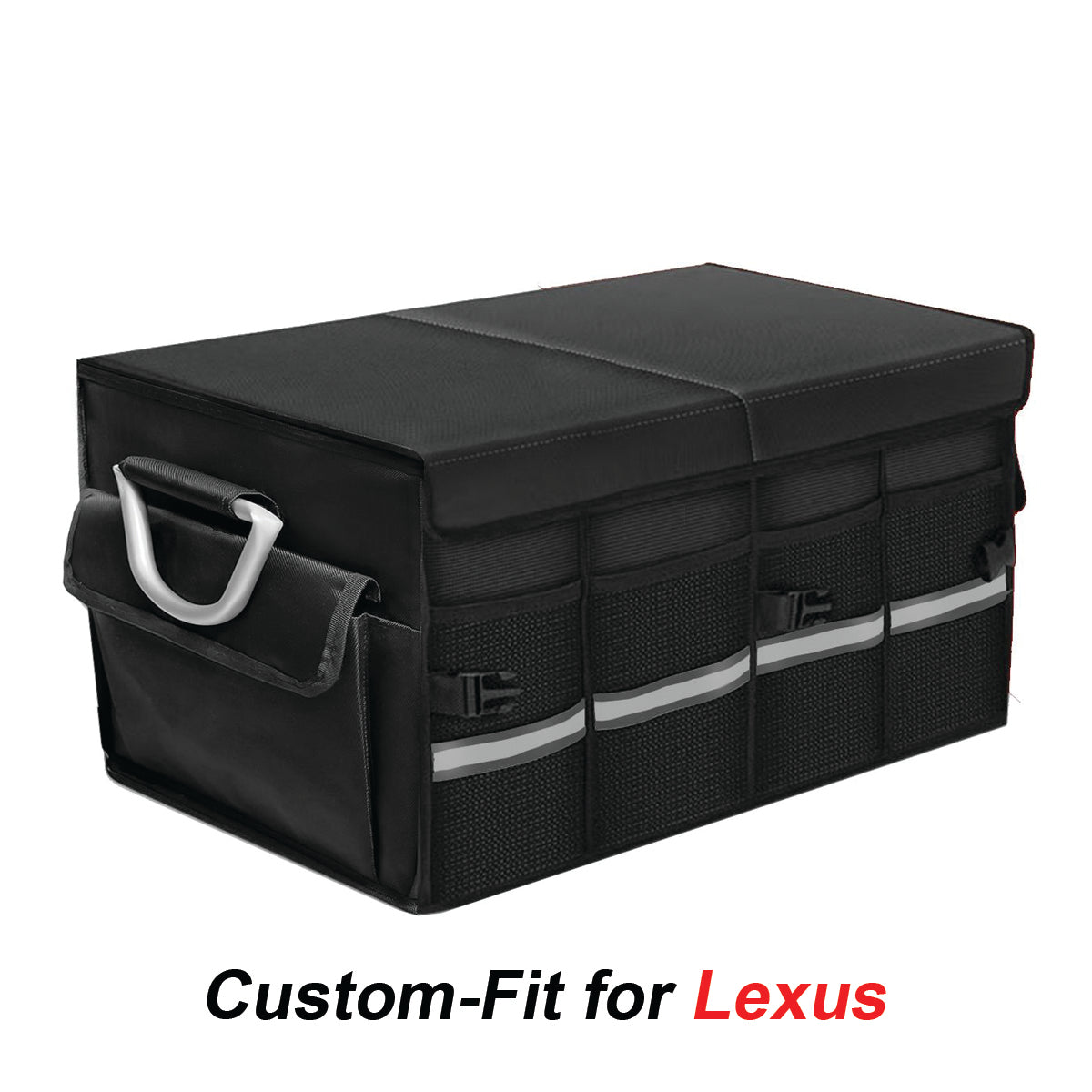 Big Trunk Organizer, Custom-Fit For Car, Cargo Organizer SUV Trunk Storage Waterproof Collapsible Durable Multi Compartments WaFJ253