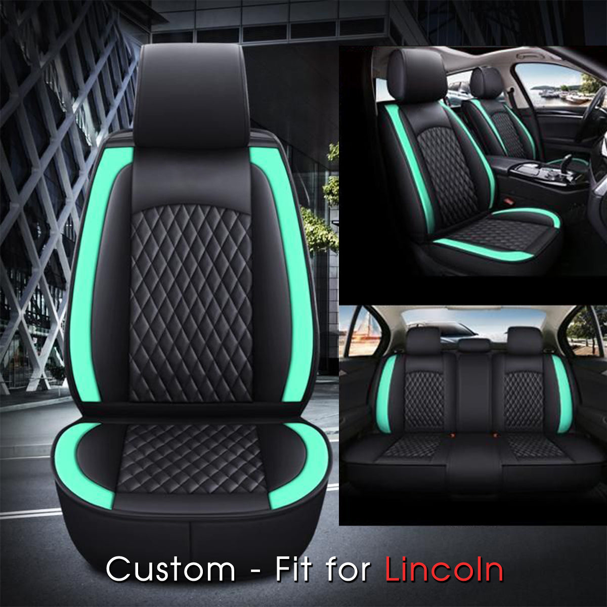 2 Car Seat Covers Full Set, Custom-Fit For Car, Waterproof Leather Front Rear Seat Automotive Protection Cushions, Car Accessories WALI211