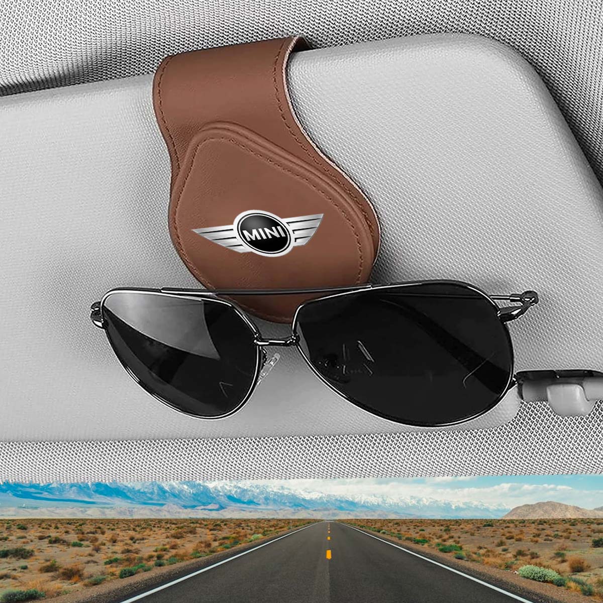 Car Sunglasses Holder, Custom Fit For Your Cars, Magnetic Leather Glasses Frame 2024 Update MC13995