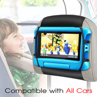 Thumbnail for Car Headrest Mount Holder, Custom fit for Car, Tablet Holder for Kids in Back Seats, Anti-Slip Strap and Holding Net, Angle-Adjustable/ Fits All 7 Inch to 10.5 Inch Tablets