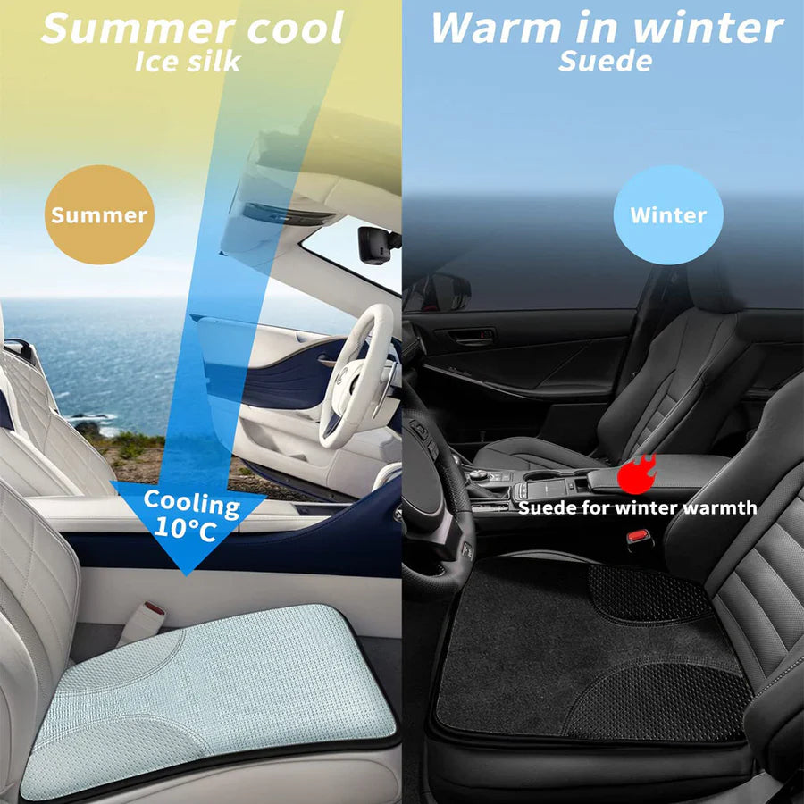 Car Seat Cushion, Custom Fit For Your Cars, Double Sided Seat Cushion, Breathable Suede + Ice Silk Car Seat Cushion, Comfort Seat Covers Cushion FD19979