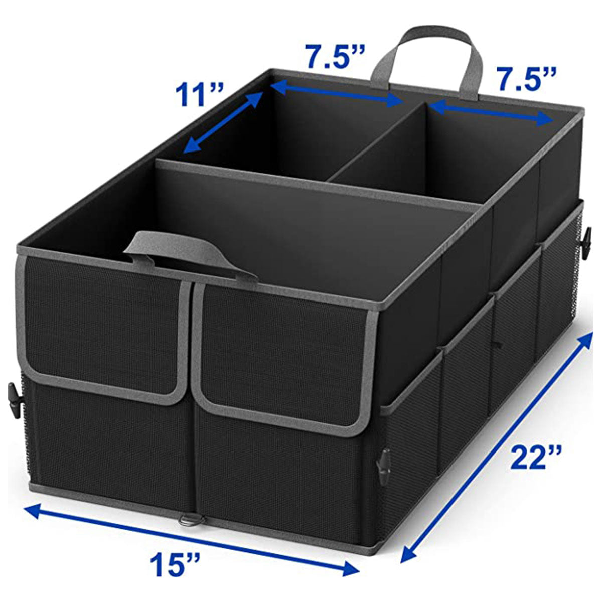 3-Compartment Cargo Trunk Storage Organizer, Custom fit for Cars