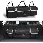 Car Trunk Hanging Organizer, Thick Backseat Trunk Storage Bag with 4 Pockets and 3 Adjustable Shoulder Straps, Foldable Car Trunk Interior Accessories Releases Your Trunk Space
