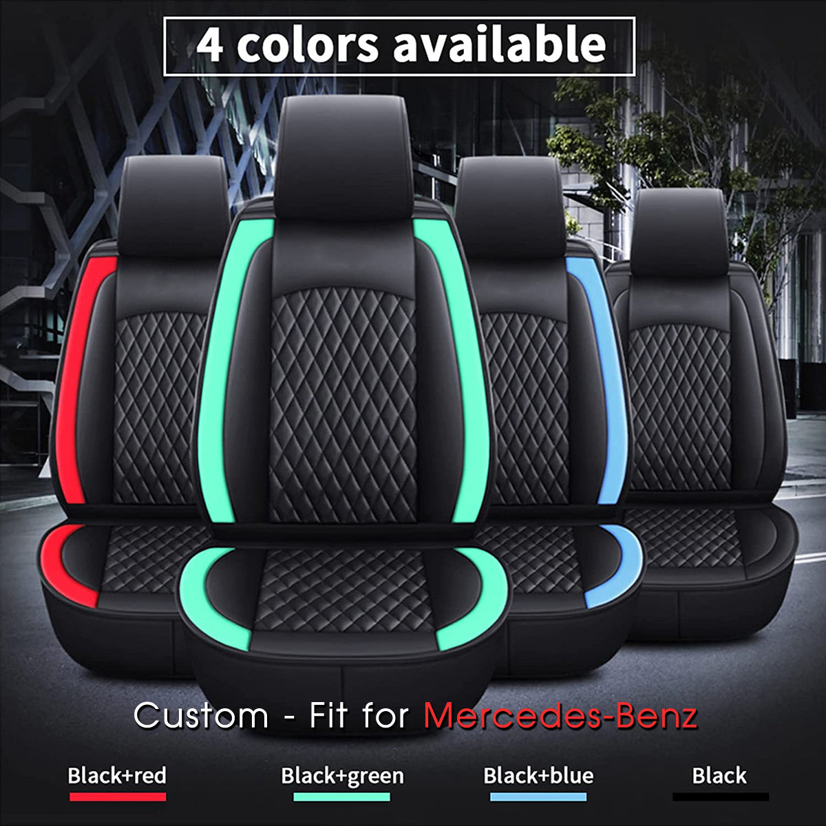 2 Car Seat Covers Full Set, Custom-Fit For Car, Waterproof Leather Front Rear Seat Automotive Protection Cushions, Car Accessories WAMB211