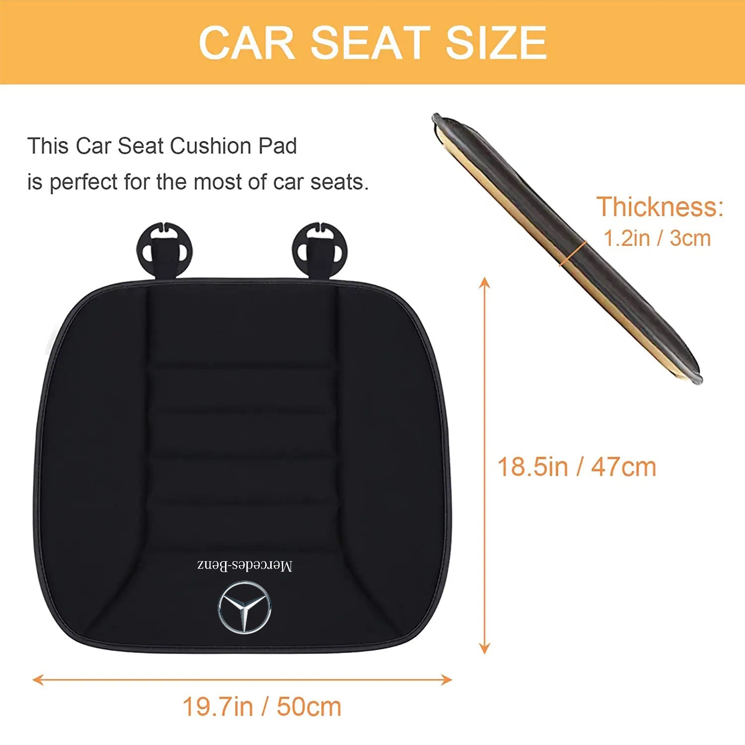 Car Seat Cushion with 1.2inch Comfort Memory Foam, Custom Fit For Your Cars, Seat Cushion for Car and Office Chair MB19989