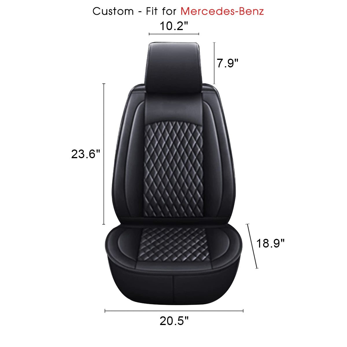 2 Car Seat Covers Full Set, Custom-Fit For Car, Waterproof Leather Front Rear Seat Automotive Protection Cushions, Car Accessories WAMB211