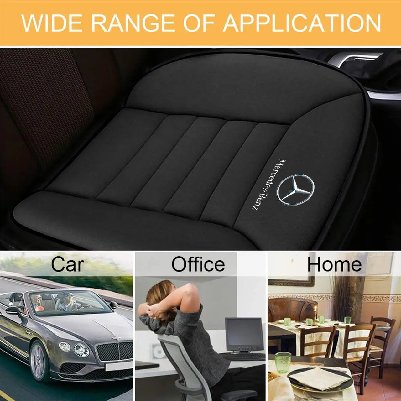 Car Seat Cushion with 1.2inch Comfort Memory Foam, Custom Fit For Your Cars, Seat Cushion for Car and Office Chair MB19989