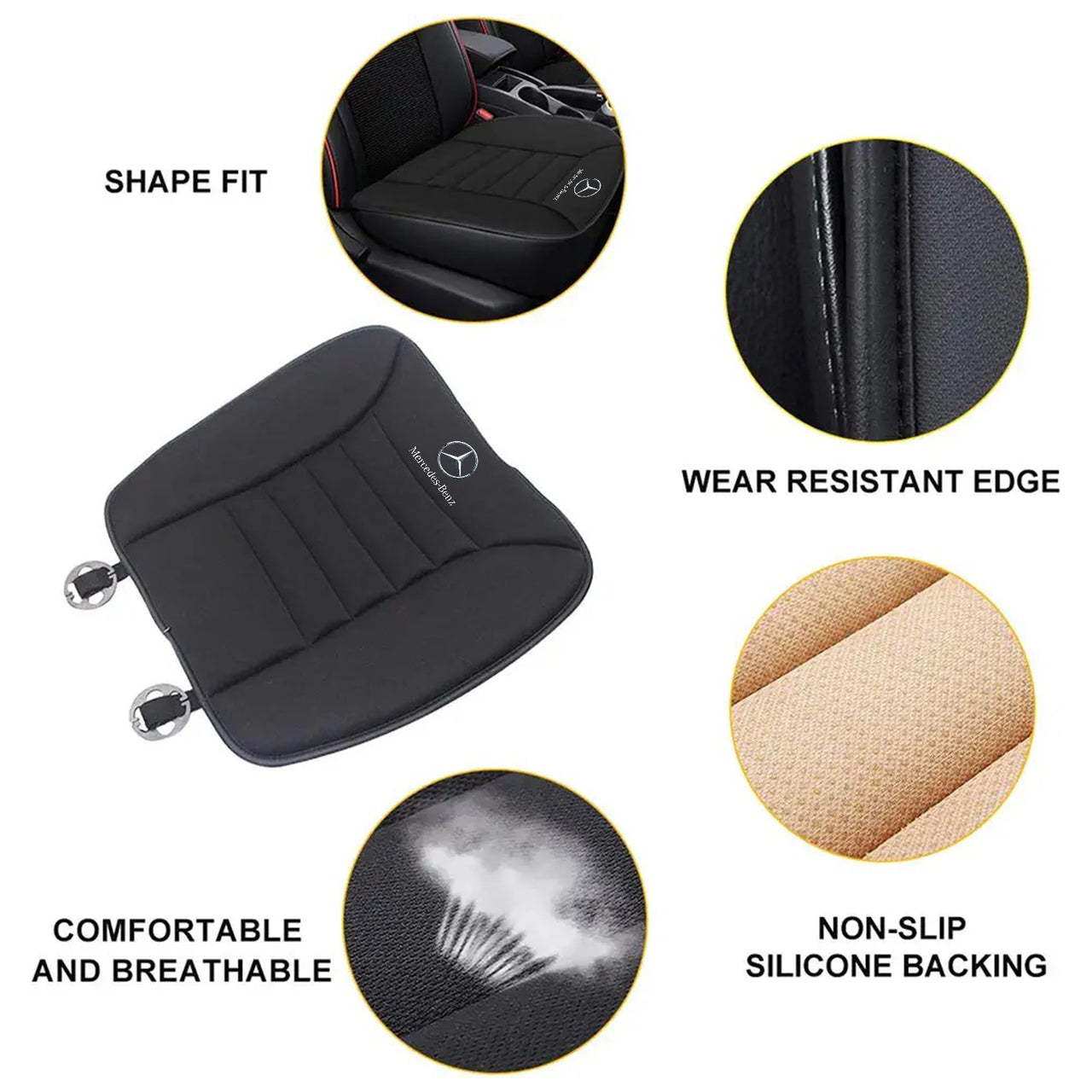 Car Seat Cushion with 1.2inch Comfort Memory Foam, Custom Fit For Your Cars, Seat Cushion for Car and Office Chair MB19989