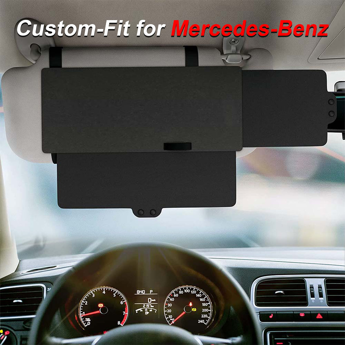 Polarized Sun Visor Sunshade Extender for Car with Polycarbonate Lens, Custom fit for Car, Anti-Glare Car Sun Visor Protects from Sun Glare WAMB255