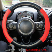 Car Steering Wheel Cover, Custom-Fit For Cars, Leather Nonslip 3D Carbon Fiber Texture Sport Style Wheel Cover for Women, Interior Modification for All Car Accessories WALM225