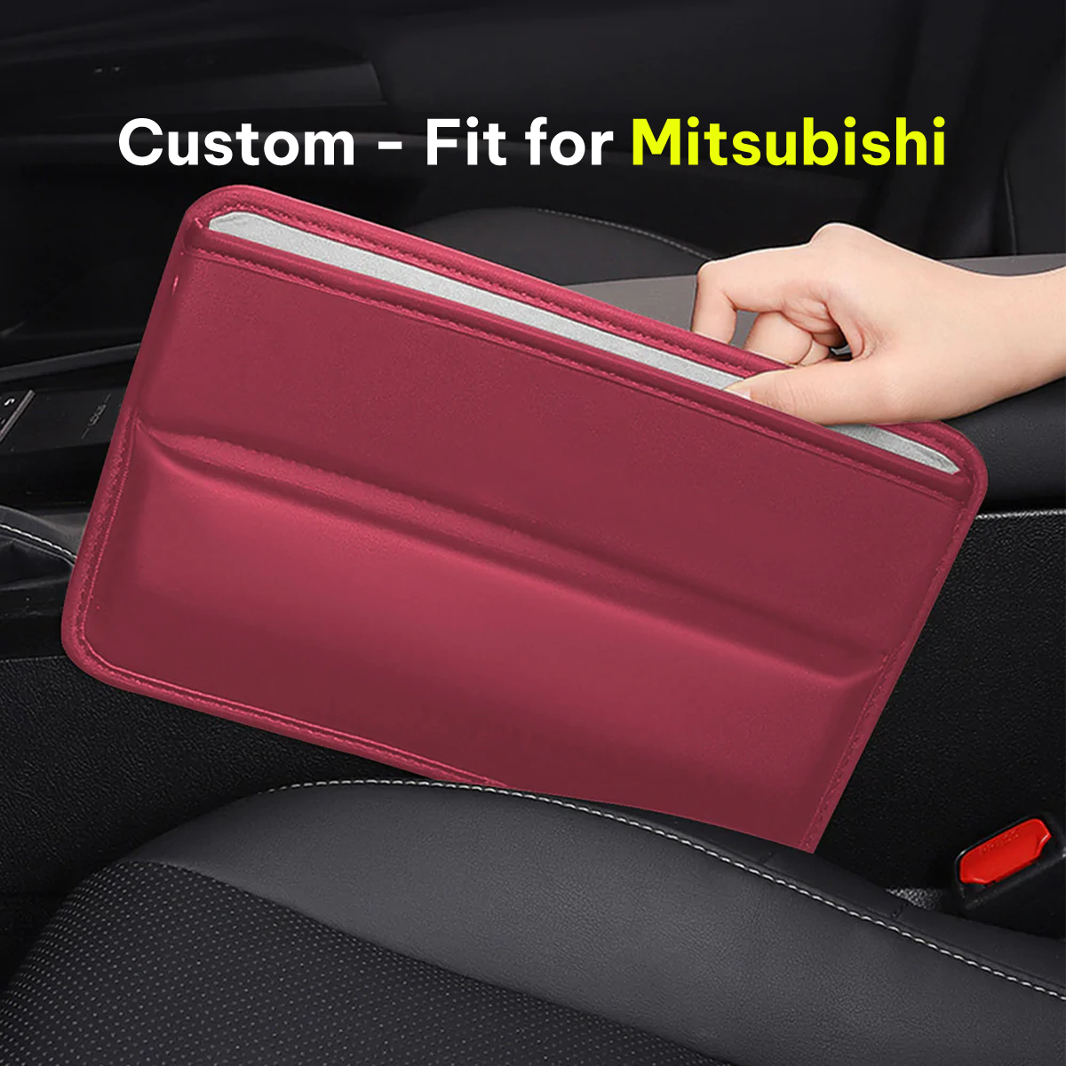 Car Seat Gap Filler Organizer, Custom-Fit For Car, Multifunctional PU Leather Console Side Pocket Organizer for Cellphones, Cards, Wallets, Keys WANS226