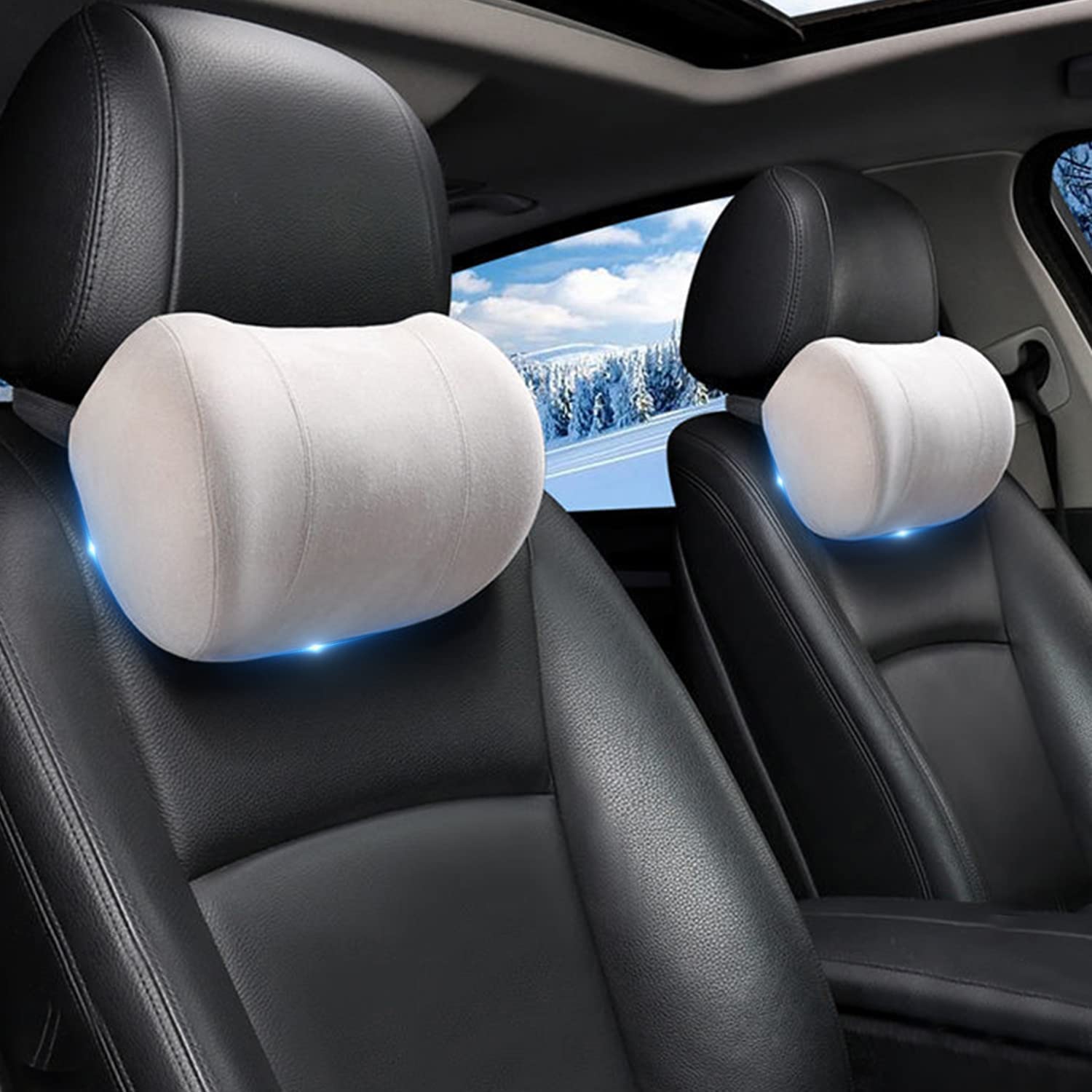 Car Headrest (2 PCS), Custom-Fit For Car, Update Version Premium Memory Foam Car Neck Pillow WAHY227
